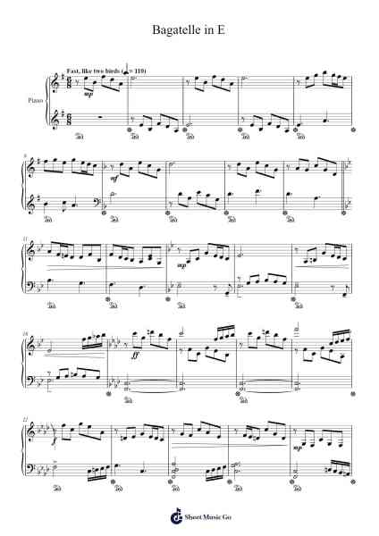 Bagatelle in E Sheet Music by Pradeep-Arr.Shirnett