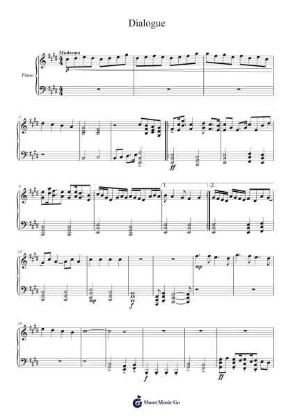 Dialogue Sheet Music by Seanfrey-Arr.Wyli