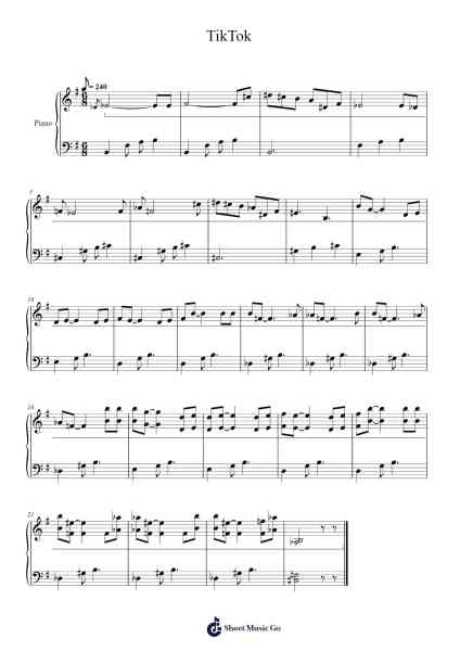 TikTok Sheet Music by jne-Arr.Shedave Dwightrene