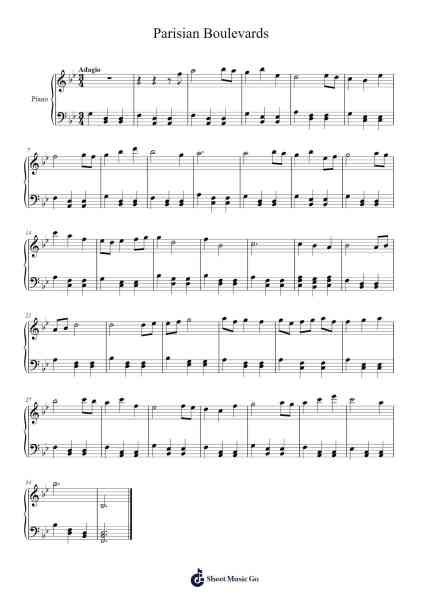 Parisian Boulevards Sheet Music by G. Lehr-Arr.Montholt