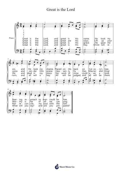 Great is the Lord Sheet Music by ...etc...-Arr.Derwy Joylogg