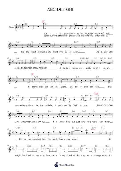 ABC-DEF-GHI Sheet Music by Joe Raposo-Arr.Mollwalsh Dinions