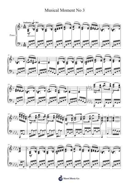Musical Moment No. 3 Sheet Music by Hrvoje Staneković-Arr.Nestowe Yorkse