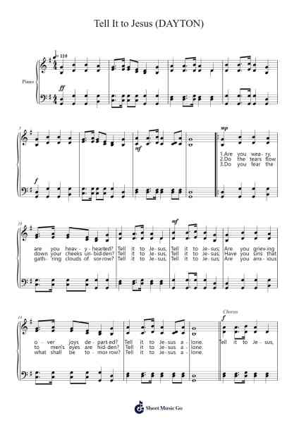 Tell It to Jesus (DAYTON) Sheet Music by Edmund S. Lorenz-Arr.Charmie