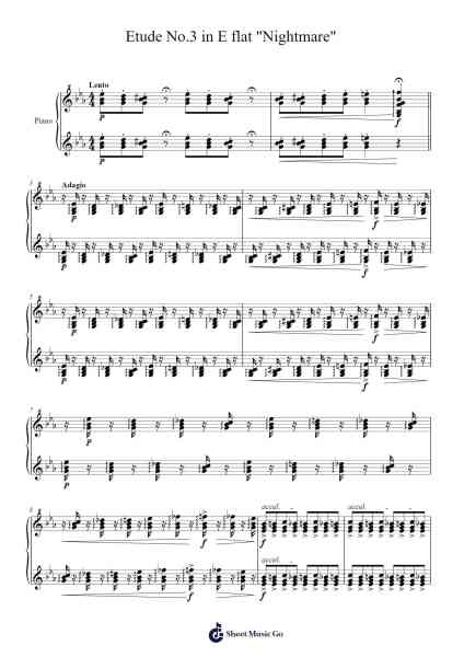 Etude No.3 in E flat "Nightmare" Sheet Music by James Lawrence-Arr.Brownegill Orbel