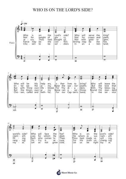 WHO IS ON THE LORD'S SIDE? Sheet Music by Neilxon Brold-Arr.Doydy Steinhal