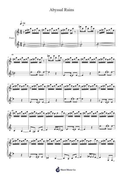 Abyssal Ruins Sheet Music by Hitomi Sato-Arr.Toutfey