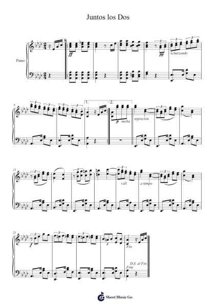 Juntos los Dos Sheet Music by Francisco J. Navarro-Arr.Hugill