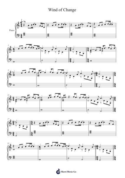 Wind of Change Sheet Music by Scorpions-Arr.Gasgreve Ausnal
