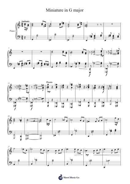 Miniature in G Major Sheet Music by Boylety-Arr.Keatssoll