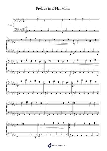 Prelude in E-flat Minor Sheet Music by violinprinces1-Arr.Arabias