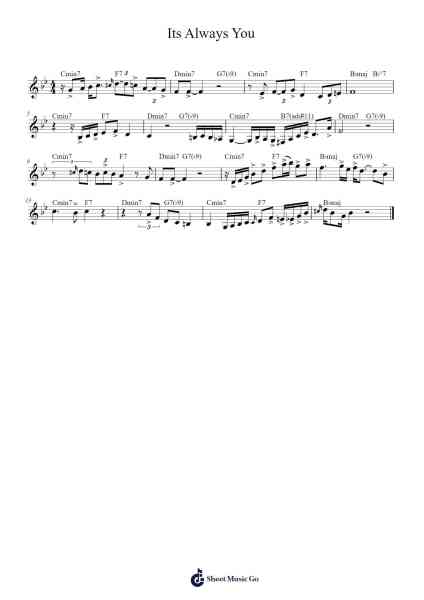 Its Always You Sheet Music by Chet Baker-Arr.Lewcar