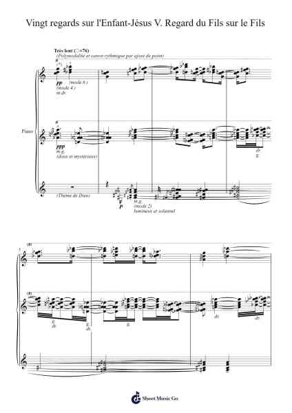 Vingt regards sur l'Enfant-Jésus: V. Regard du Fils sur le Fils Sheet Music by Olivier Messiaen-Arr.O'Conbrooke