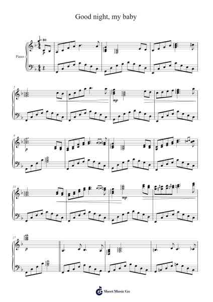Good night, my baby Sheet Music by Masao Aichi-Arr.Roxantab Mushaw