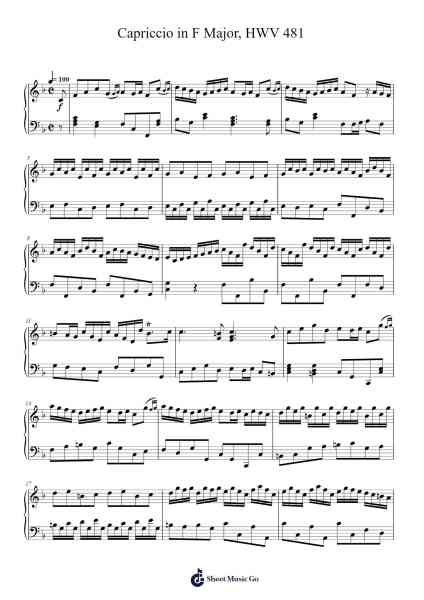 Capriccio in F Major, HWV 481 Sheet Music by Unknown author-Arr.Blabott