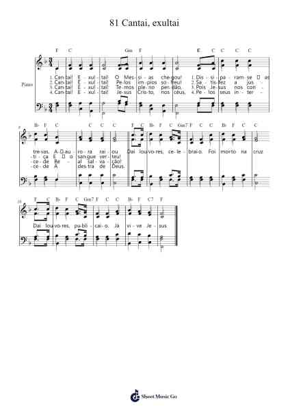 81 Cantai, exultai Sheet Music by John Jenkins Husband-Arr.Wolfnid Bronbooth
