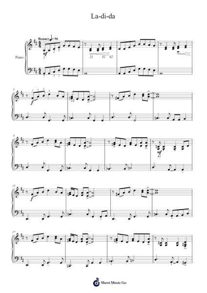 La-di-da Sheet Music by Sam Wedgwood-Arr.Earwy