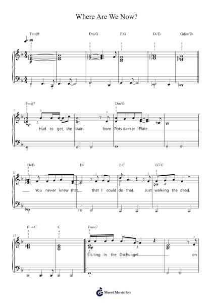 Where Are We Now? Sheet Music by David Bowie-Arr.Johning