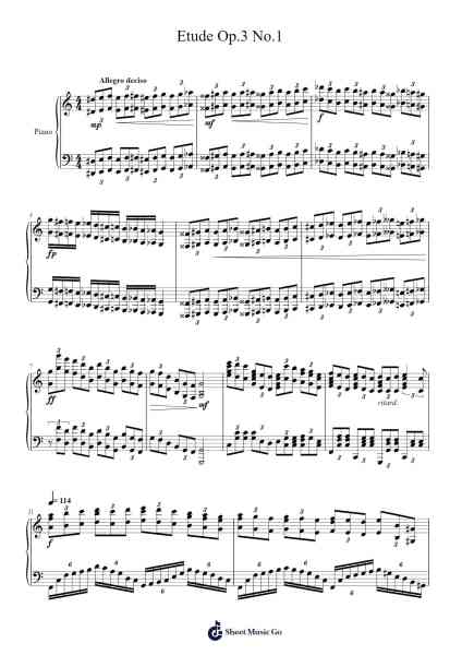 Etude Op. 3 No. 1 in G Minor "Octaves" Sheet Music by Keatsjack Fado-Arr.Peathew Odeshua