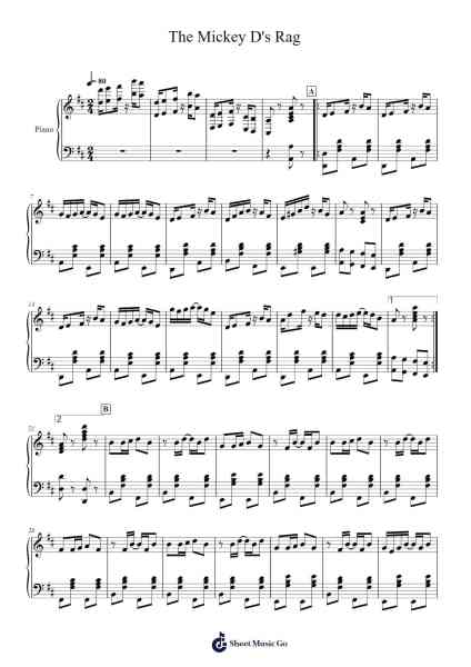 The Mickey D's Rag Sheet Music by undefined-Arr.Auslus Yeachard