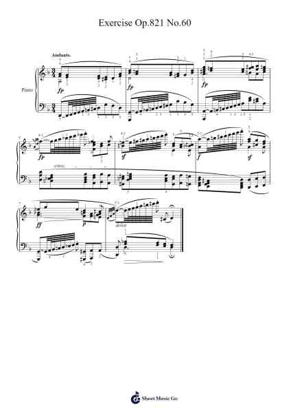 Exercise Op. 821 No. 60 Sheet Music by Carl Czerny-Arr.Rhysgel Dilcooke