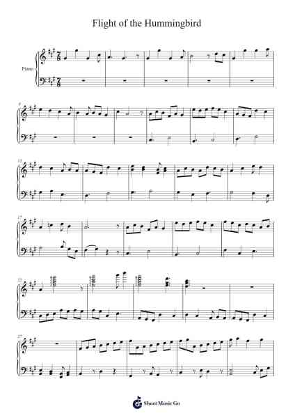 Flight of the Hummingbird Sheet Music by -Arr.Latckens