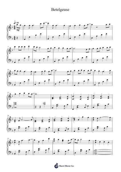 Betelgeuse Sheet Music by Yuuri-Arr.Kyleyy