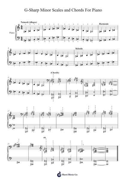 G-Sharp Minor Scales and Chords For Piano Sheet Music by Marcus Daitch-Arr.Copraine