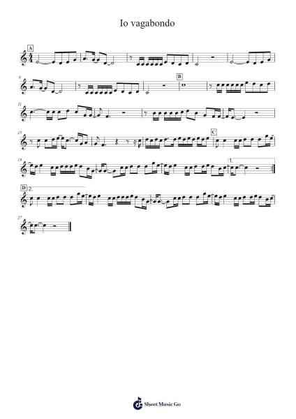 Io vagabondo Sheet Music by Unknown author-Arr.Yeapont Trecob