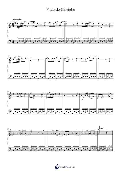 Fado de Carriche Sheet Music by Anonymous-Arr.Juneven