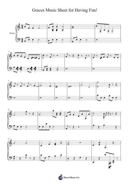 Graces Music Sheet for Having Fun! Sheet Music by Grace Roche-Arr.Conpiers