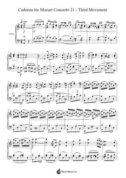 Cadenza for Mozart Concerto 21 - Third Movement 乐谱由 Beautle - 编曲 Dawnvia