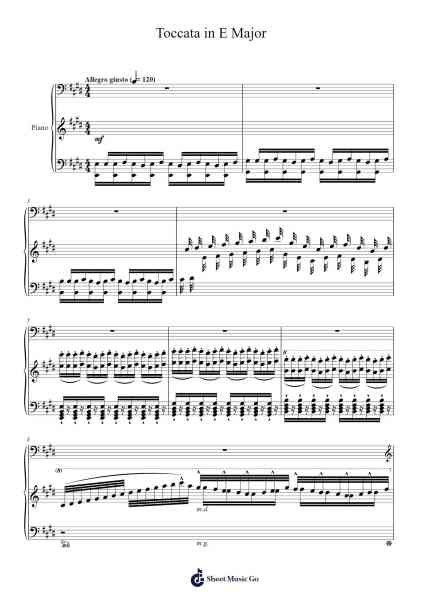 Toccata in E Major, Op. 3 โน้ตเพลงโดย Kevieve-Arr.Manlass