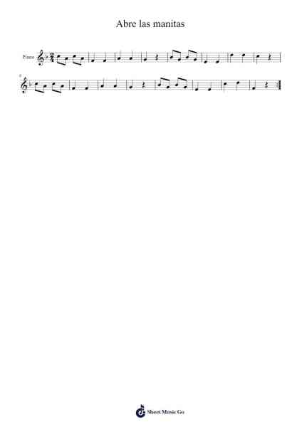 Abre las manitas Sheet Music by -Arr.Trismark