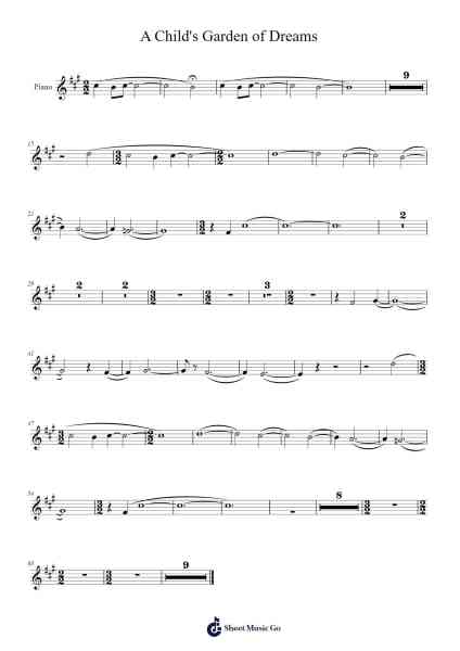 A Child's Garden of Dreams Sheet Music by -Arr.Gilphia