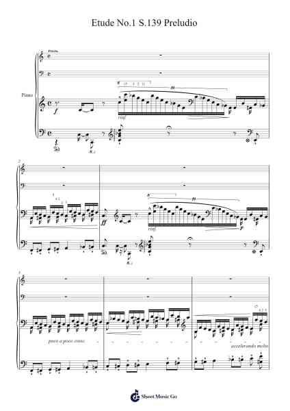 Transcendental Étude No. 1 in C Major, S.139, "Preludio" - Liszt Sheet Music by Franz Liszt-Arr.Molsham