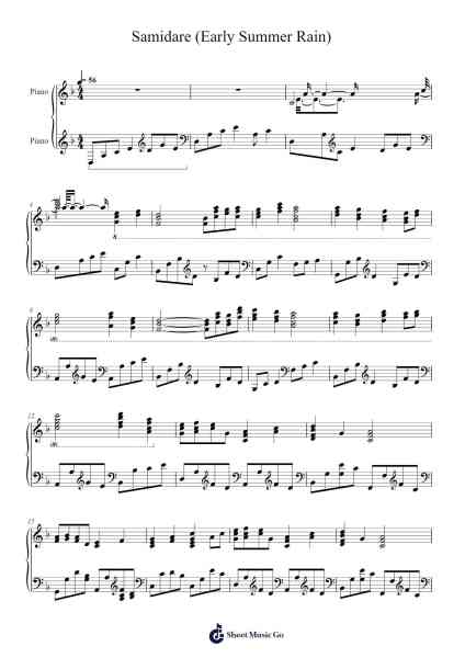 Samidare (Early Summer Rain) Sheet Music by Yasuharu Takanashi-Arr.Chandys Jehan