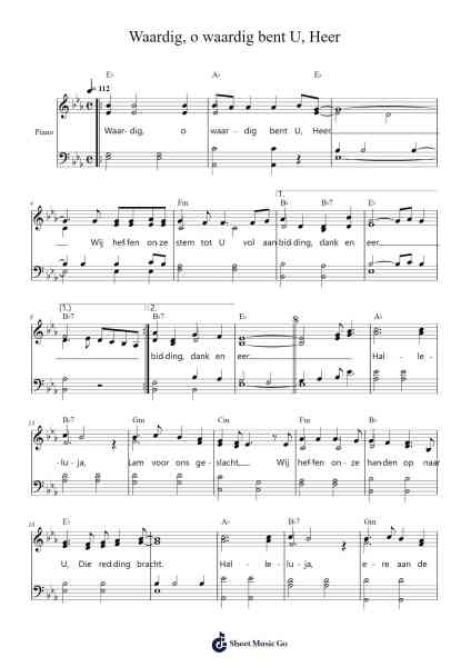 Waardig, o waardig bent U, Heer Sheet Music by -Arr.Sonxe
