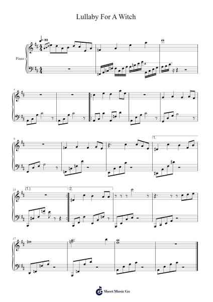 Lullaby For A Witch Sheet Music by aivi/surasshu-Arr.Warges Morestone