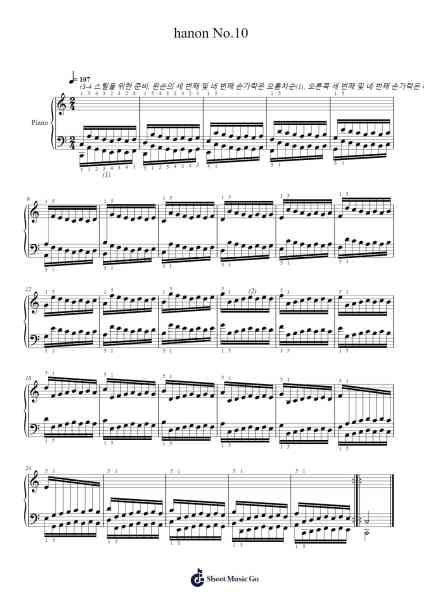 hanon No.10 Sheet Music by C. L. Hanon-Arr.Chamtra