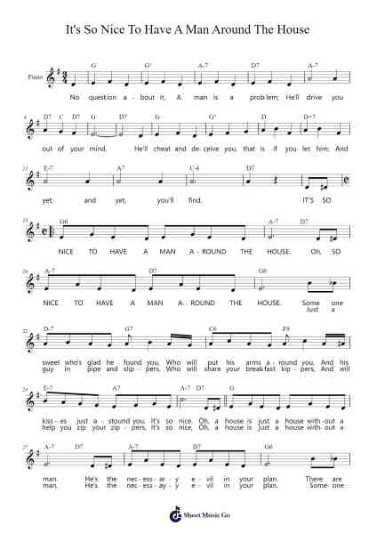 It's So Nice To Have A Man Around The House Sheet Music by Harold Spina-Arr.Cofvey Fieldmeo