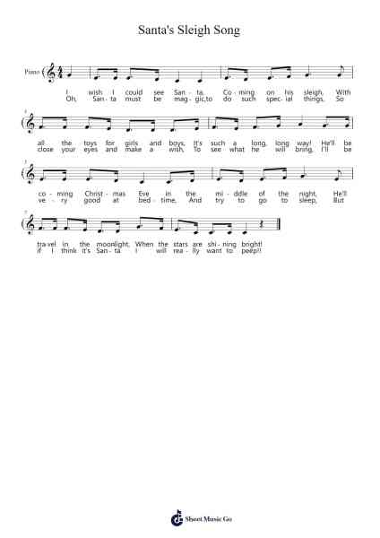 Santa's Sleigh Song Sheet Music by Traditional Celtic Melody-Arr.Denre