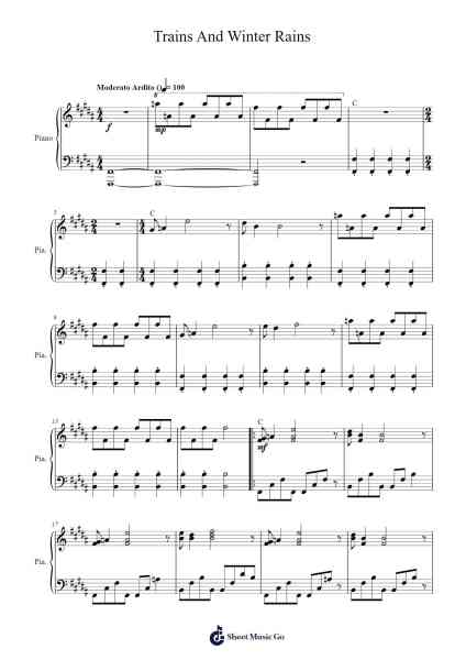 Trains And Winter Rains Sheet Music by Enya-Arr.Dempdawn Ftance