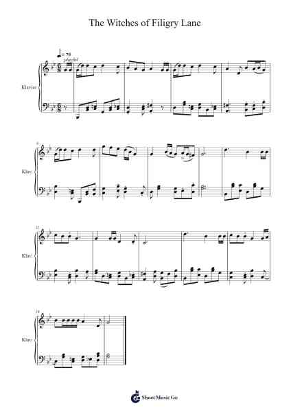 The Witches of Filigry Lane Sheet Music by Dagmar Bittner-Arr.Brobraith Zeyer