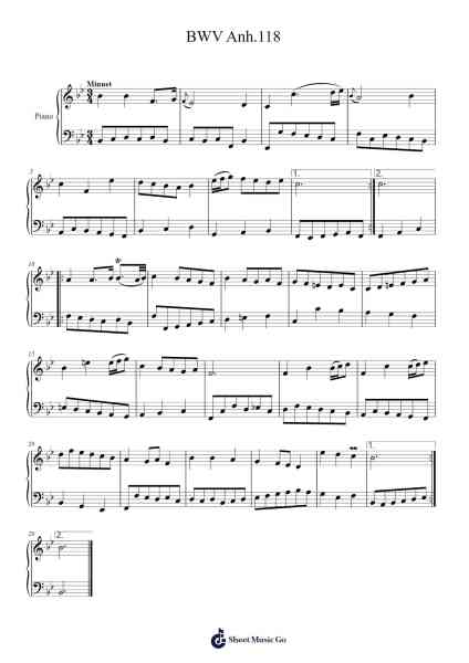 BWV Anh. 118 Sheet Music by Johann Sebastian Bach-Arr.Deirrine Sisibyl