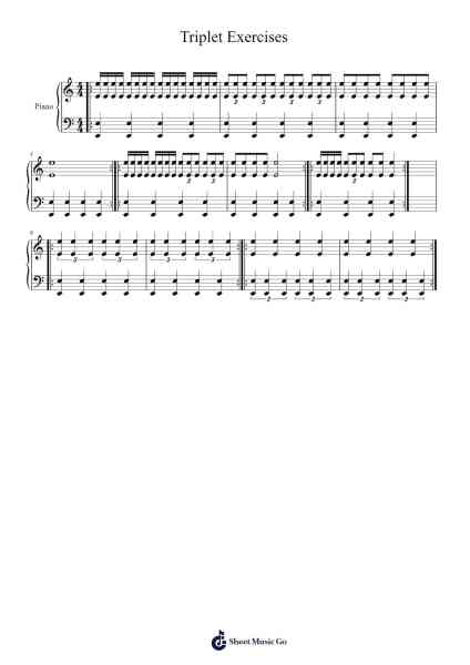 Triplet Exercises Sheet Music by blakecrawford1-Arr.Bobtab