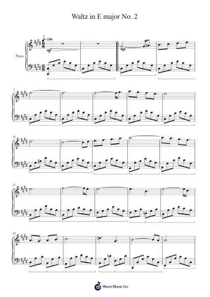 Waltz in E major No. 2 樂譜由 Caleb Hathaway - 編曲 Geornic Hicksjoe