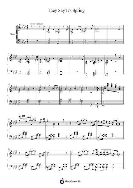 They Say It's Spring Sheet Music by Marty Clarke/Bob Haymes-Arr.Hobryce Cookeniei