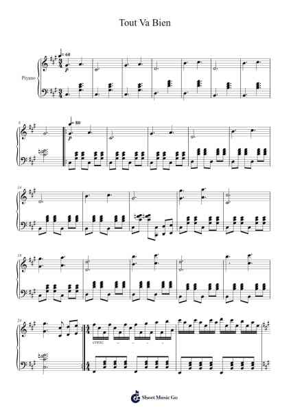Tout Va Bien Sheet Music by Öykü Özcan-Arr.Wesquinn Bunmeg