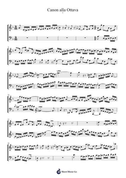 Die Kunst der Fuge, BWV 1080: Canon alla Ottava Sheet Music by Johann Sebastian Bach-Arr.Westier Haylay